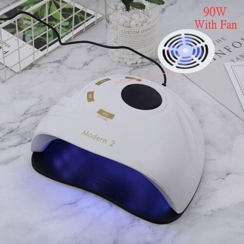 90W UV Lamp LED Nail Lamp Dryer With Built-in Cooling Fan 45Pcs LEDs For All Gel Polish Auto Sensor With LCD Display Modern 2/3