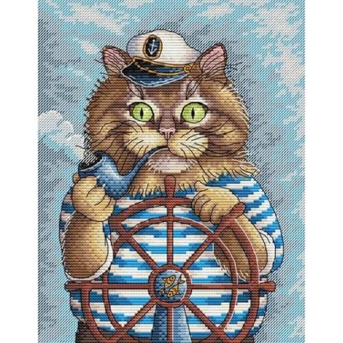 Top Quality Embroidery Cat Sailor Cross Stitch Pattern Maker App Free with 100% Cotton Flosses & Free Shipping for Home Decor