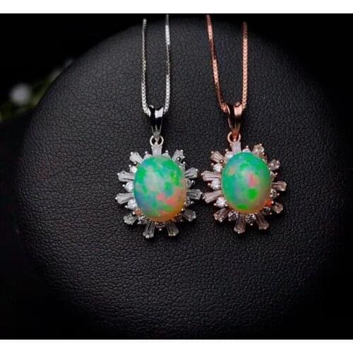 KJJEAXCMY boutique jewelry 925 Silver-inlaid Natural Opa Female Pendant Necklace Support Detection