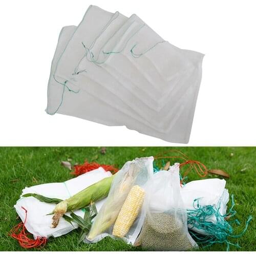 10 Pcs Nylon Fruit Vegetable Plant Insert Protection Grow Mesh Bags Garden Drawstring Anti Bird Pest Insect Protective Net Bag
