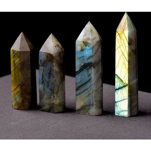 Natural Fluorite Crystal Colorful Striped Fluorite Quartz Crystal Stone Point Healing Hexagonal Wand Treatment Stone