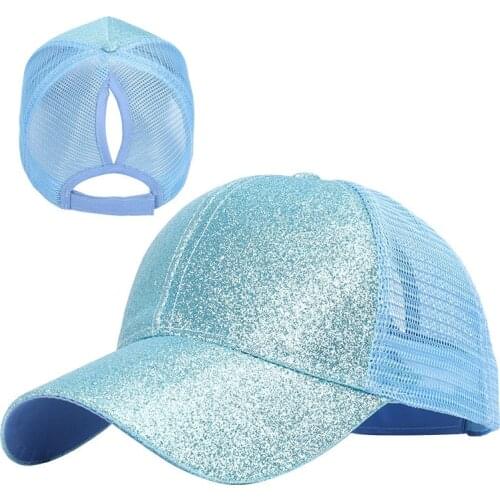 2021 New The Flash Ponytail Baseball Cap Summer Womens Adjustable Black Hat Messy Cap Casual Cotton Girl Snapback Mesh Cap