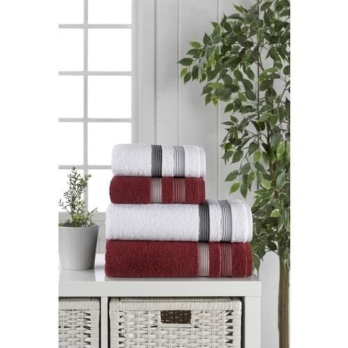 Bemucci Textile Cotton 50x90 cm + 70 X140 4'lü Towel Set-Rain