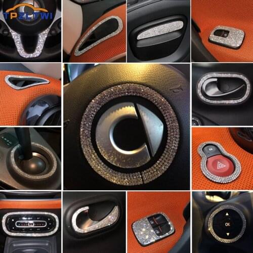 For Smart 453 Forfour Fortwo Car Accessories Interior Crystal Decoration Stickers Car Door Dashboard Air Outlet Steering Strips