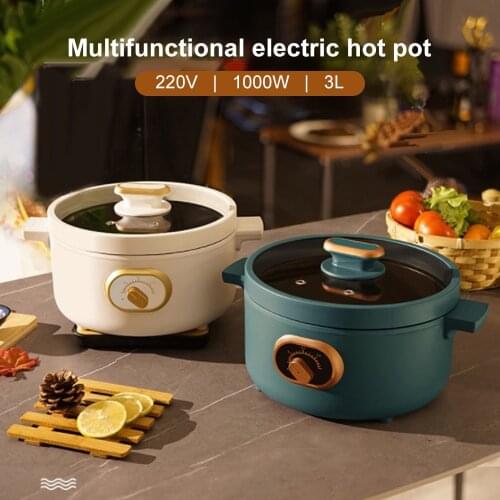 3L Electric Multicooker Mini Cooking Pot Skillet Frying Boiling Stewing Pot Hot Pot Noodles Breakfast Maker Non-stick 220V