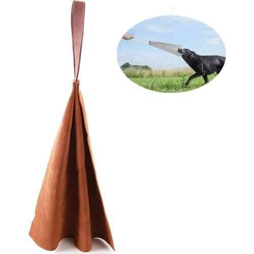 Hide & Drink Thick Leather Dog Tug Toy for Training/Play/Gift with Strap Puppy Bite Rag