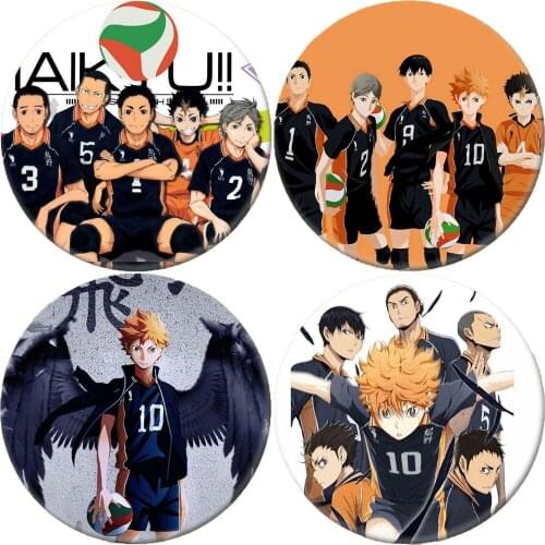 Classic Anime Haikyuu!! Icon Brooch Pins Breastpin Badge Cartoon Jewelry Handbag Schoolbag Hat Accessories Birthday Party Gift