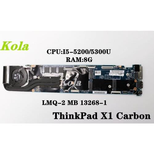 LMQ-2 MB 13268-1 For Lenovo ThinkPad X1 Carbon 3nd Gen X1C Laptop motherboard with CPU I5-5200U/5300U RAM 8GB 100% Fully Tested