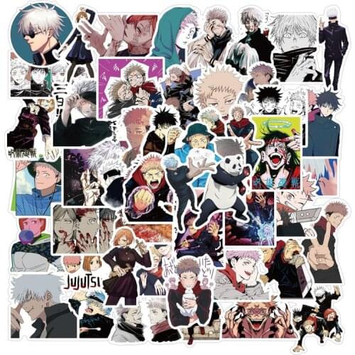 Jujutsu Kaisen Stickers 10/50Pcs Anime Waterproof Cartoon Sticker Skateboard Laptop Luggage Guitar Helmet Cool Aesthetic Kid Toy