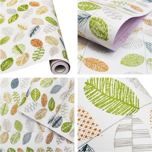 Green Leaves Wall Stickers Removable Self Adhesive Plant Vinyl Contact Paper Wallpapers For Bedroom Furniture Walls Home Decor