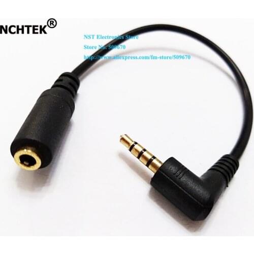 NCHTEK 90 Degree Right Angled 3.5mm 4pole Audio Stereo Male To Female Extension Cable About 20CM/Free DHL Shipping/200PCS