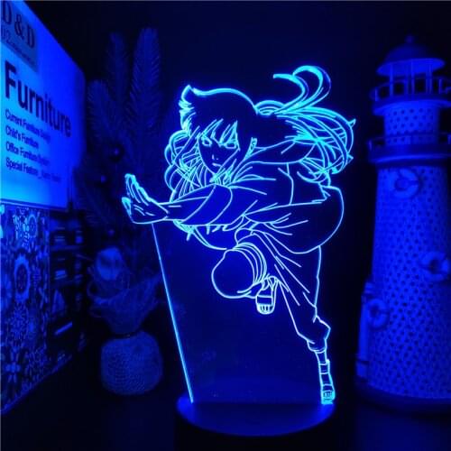 Naruto Hyuga Hinata Shippuden 3D Night Lights Girl Cute Lamp Visual Table Colorful Lighting Xmas Gift Lampara Itachi Illusion