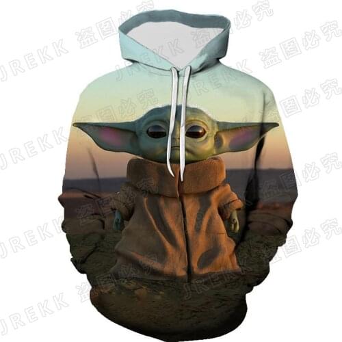 2021 New Funny Baby Yoda Hoodies Men Women Children 3D Print Sweatshirt Pullover Boy Girl Kids Streetwear Jacket Cool Clothing