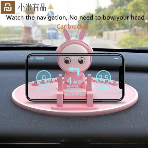 New Youpin Car Phone Holder 360° Rotatable Navigation Bracket with Temporary Parking Number Plate Cartoon Car Phone Stand Holde