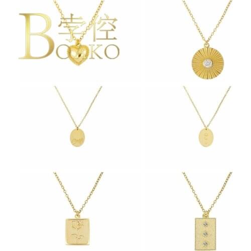 BOAKO Ins Heart Necklace For Women 925 Sterling Silver Jewelry Necklace Charms Gargantilla Plata De Ley 925 Collares #10.4