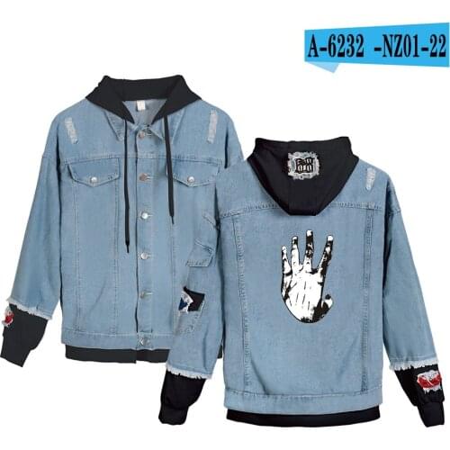 Coat New Xxxtentacion Revenge Hooded Denim Jacket Lil Peep Cry Baby Denim Jacket Creative Men/Women Hoodie Autumn sweatshirt
