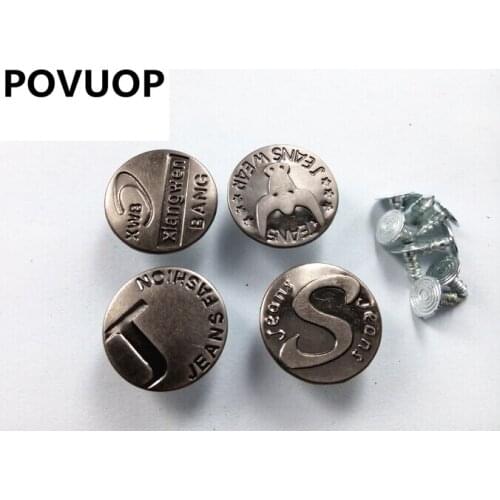 POVUOP jean buttons metal button mixed 200 PCS 17mm/20mm button high quality
