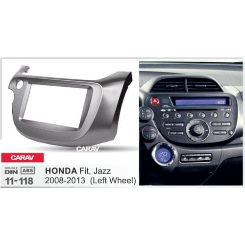 Radio Fascia for HONDA Fit Jazz 2008-2013 Left Wheel Double Din Radio DVD Stereo CD Panel Dash Mount CARAV 11-118