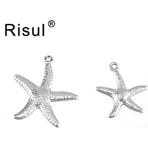Risul jewelry starfish charms 15/20mm Stainless Steel pendant&necklace personality bracelet necklace accessory wholesale 100pcs
