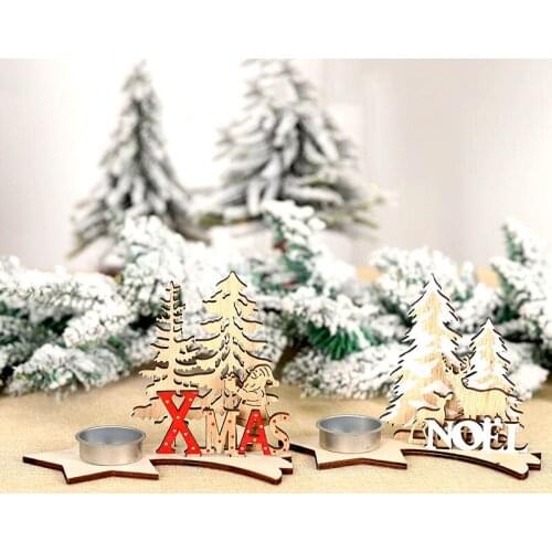 Christmas decorations DIY wooden hand-painted decoration Christmas tree elk candlestick festive atmosphere decoration