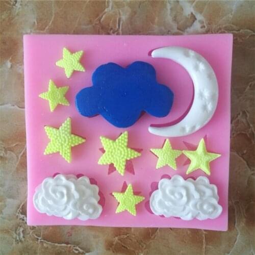 Silicone Mold Star Moon Shape Fondant Mould DIY Cake Molds Gummy Chocolate Mold Baking Appliance