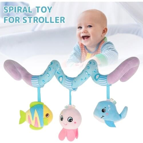 Baby Pram Crib Spiral Toy with Removable Pendant Activity Spiral Plush Toys Baby Pram Crib Ornament Hangings Plush Toys Gift