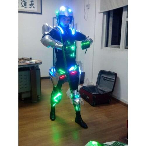 Led robot costume LED Robot suits Luminous armour Stage Dance Wear Novelty Special Use