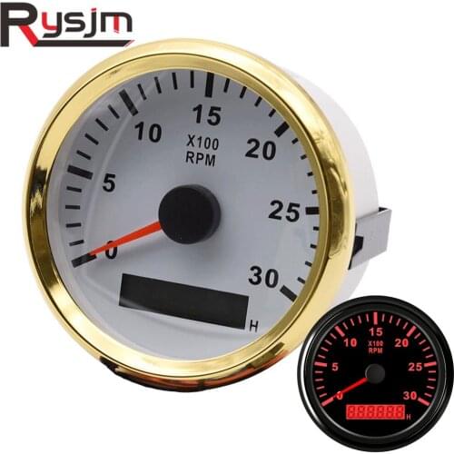 85mm Tachometer 0-3000 RPM meter Gauge with LCD Hour Meter red Backlight Hourmeter for REV Truck Car Boat Diesel Engine Tacho