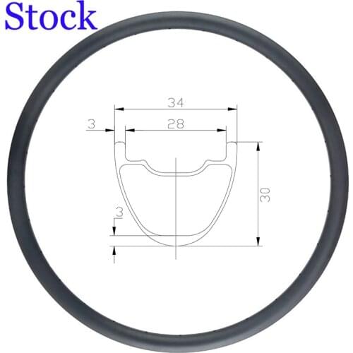 Stock 350gr 29er 34mm x 30mm Mountain bike XC BOOST Carbon Tubeless Wheel 29" MTB XC Bicycle Disc 24H 28H 32H 36H Carbon Rims
