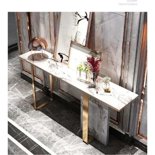 High quality Sofa Tables Golden Porch/Entrance European Style Marble Nordic Living Room Table Door Entry stainless steel Art