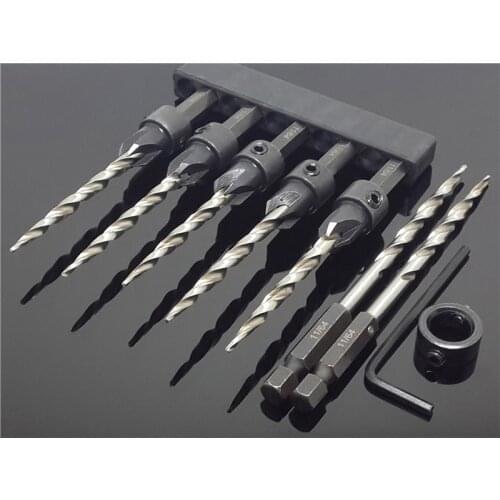 High Speed Steel Hex Shank Taper Drill Counter Sink Holes Drilled Carpenter Countersink Bit Reaming Drill