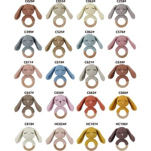 1Pc Baby Wooden Teether Crochet Rattle Toy BPA Free Wood Rodent Rattle Baby Mobile Gym Newborn Stroller Educational Toys