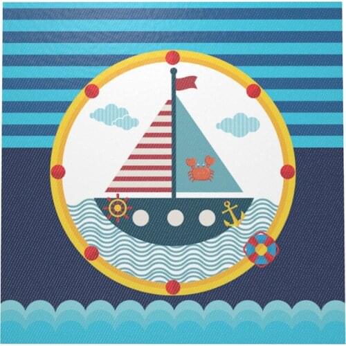 10pcs/set Nautical Theme Disposable Napkins Kids Birthday Party Decorations Marine Blue Boat Tableware Napkin Party Supplies