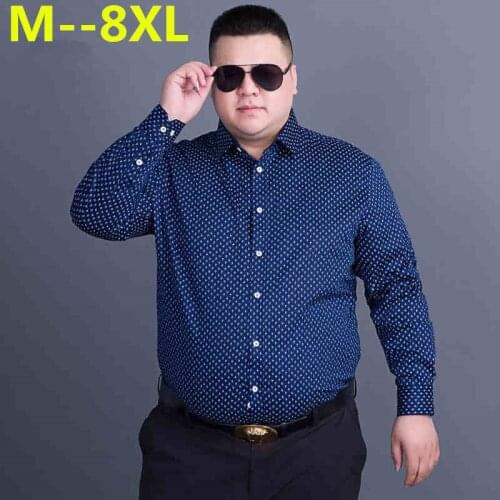 10XL 8XL 6XL Men Shirts Cotton Fashion Long Sleeve Casual Shirt Tops Floral Print Embroidery New Brand Dress Men Blouses shirt