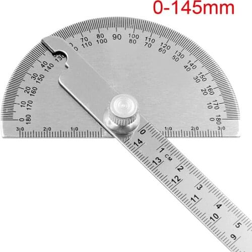 14.5cm Stainless Steel Round Head 180 degree Protractor Angle Finder Rotary Measuring Ruler Machinist Tool Craftsman Ruler
