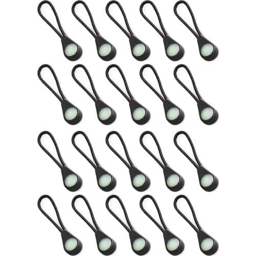 20Pcs Backpack Zipper Pull Jacket Outdoor Camping Hiking Coat Luminous Drawstring Rope For Outdoor Camping Accessories