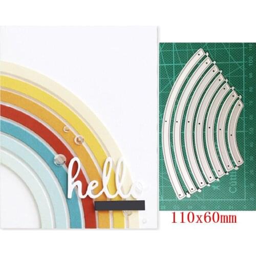 2020 new metal dies 7pcs rainbow strip cutting dies stencils diy dies Scrapbooking Craft dies Paper Card Making Embosing Die Cut