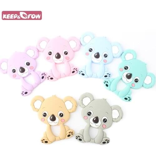 Keep&Grow BPA Free 5pcs Koala Baby Teethers Food Grade Silicone Teether Chewable Nursing Necklace Pendant Baby Teething Toys