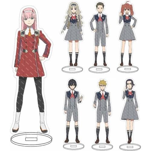 Anime DARLING in the FRANXX Characters Stand Model Plate Zero Two Hiro Ichigo Kokoro Cosplay Stand Figure Desk Decor Collectible
