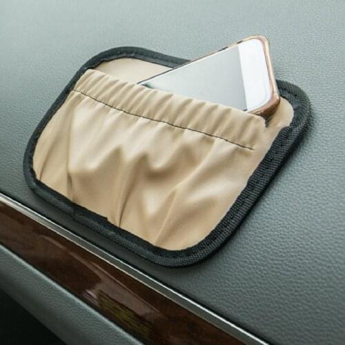 Car Storage Bag Paste Multifunctional Organizers Faux Leather Door Stick Pockets for Auto Seats