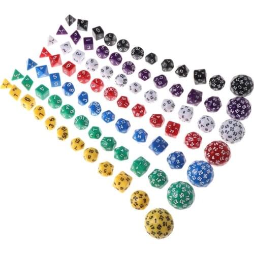 E9LE 12pcs/Set Multi-sided Polyhedral Dice D4 D6 D8 D10 D12 D20 D24 D30 D60 Dungeons