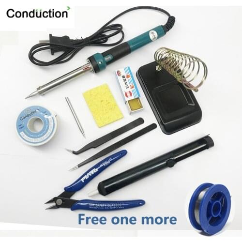 220V/110V/EU/US 60W Electric Soldering Iron Welding Repair Hand Tool Set with Welding Tools Kit Wood Burning Pen Set With Stand