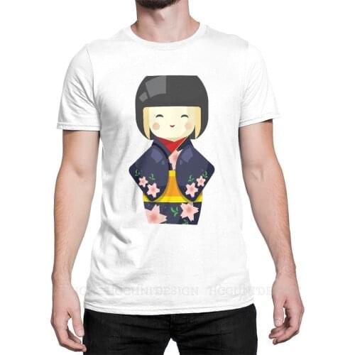 Mens Cute Geisha Girl Chiffon T Shirts Japanese Geisha Samurai Tradition 100% Cotton Clothing Funny Short Sleeve Crewneck Tee S