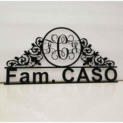 Personalized Any Name Laser Cut Acrylic Sign Outdoor Hanging Family Last Name Sign Monogram Garden Door Sign Custom Wedding Sign