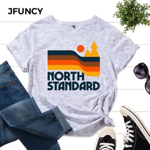 JFUNCY Oversized Women Harajuku Graphic Tee Shirts Short Sleeve Woman Tshirts Clothes Camisetas Mujer Female Summer Cotton Tops
