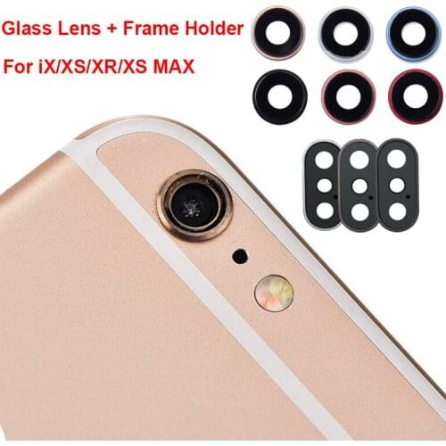 Rear Camera Glass Lens Ring Cover Frame Holder For iPhone X XS XR XS MAX Back Main Camera Glass Lens + Frame Repair Parts