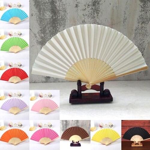 Colorful Blank Folding Fan for DIY Children Creative Drawing Graffiti Art Handmade Painting Toy Fan Kids Wooden Folding Fan