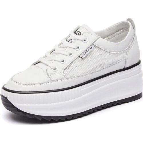 Dad shoes chunky sneakers wedge heel platform white air mesh hollow shoes casual shoes sneakers vulcanized shoes