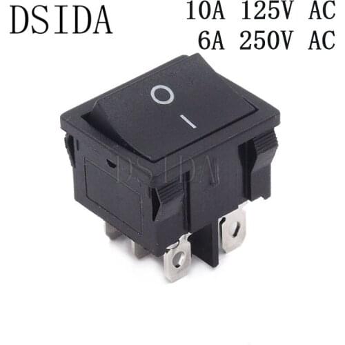 Rocker Switch 21*24mm 2 Position 6 Pins Ship Type Switch With ON-OFF With 10A 125VAC/6A 250V 21*24 Power Switch