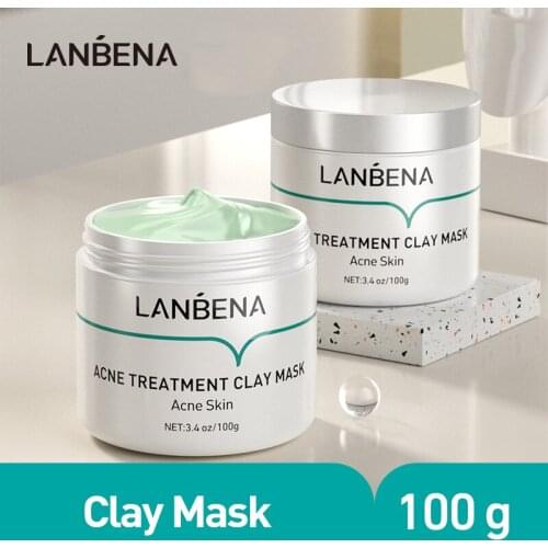 LANBENA Acne Mud Mask To Remove Oil And Acne Cleansing Shrinking Pores Visibly Smooth Refine Skin Texture Korean Face Maks100G